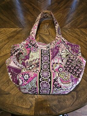Vera Bradley Pink Paisley Quilted Tote in Purple & Pink Mix